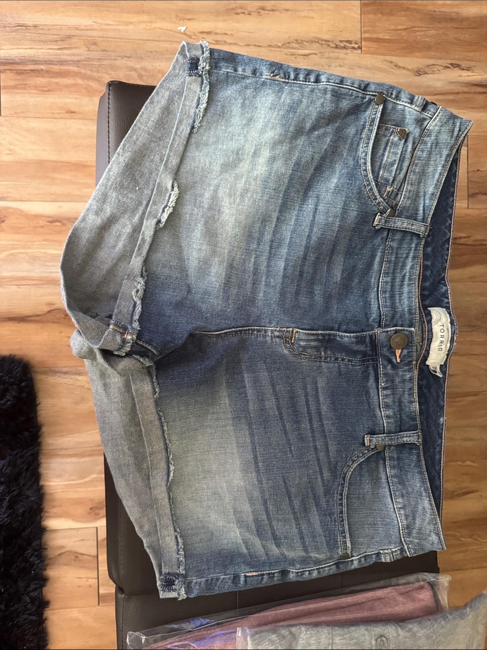 torrid Distressed Blue Denim Cutoff Shorts